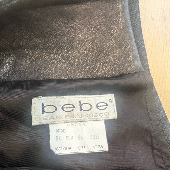 100% Geniune Leather Bebe A-Line Mini Skirt - Black - Size 6 - Like New - Picture 3 of 3